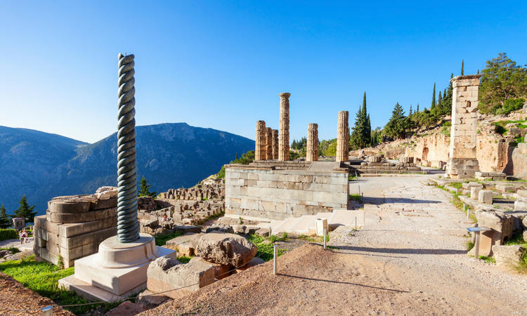 Serpent column delphi in Greece
